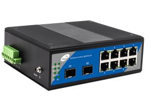 China 8 Port Industrial Full Gigabit POE Switch Supports DC12-48V Input factory