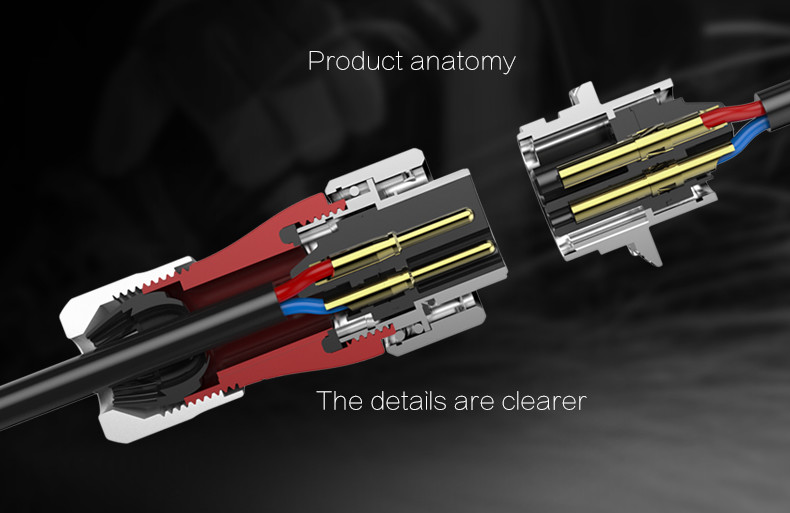 Motor Box Bayonet Lock Quick Connect Electrical Connector,Male and Female Connectors with Metal & Silica Cap