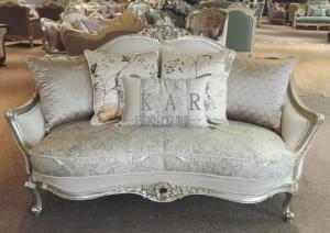 China Upholstery Antique Fabric White Sofa Set factory
