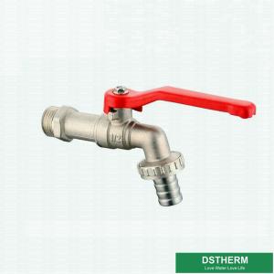 China Aluminum Handle Brass Tap Customized Brand Middle Weight Brass Ball Bibcock Valve factory