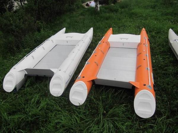 Environment Concerned Catamaran Fishing Boats , 500cm PVC Fabric Catamaran Power