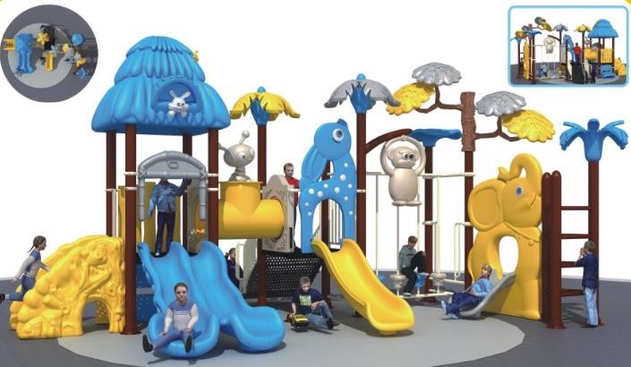 Thomas theme commercial garden slide baby outside play equipment
