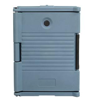 Blue Cold Food Transport Container With Detachable Lid Four Wheel Base /