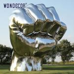 Customized outdoor park large fist power stainless steel sculpture