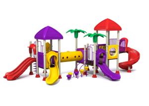 China Galvanized steel pipe with slide garden style outdoor playground for mall TQ-ZR1338 factory