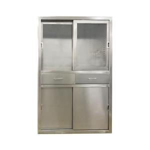 China Tempered Glass Anesthesia Stainless Steel Medical Cabinet Sliding Door factory