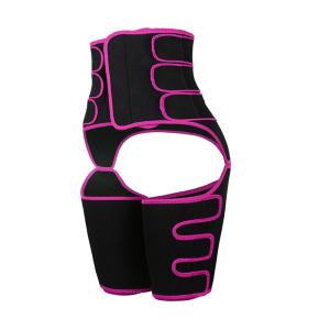 China Pink 3 Straps Tummy And Thigh Trimmer Velcro Neoprene Thigh Shaper factory