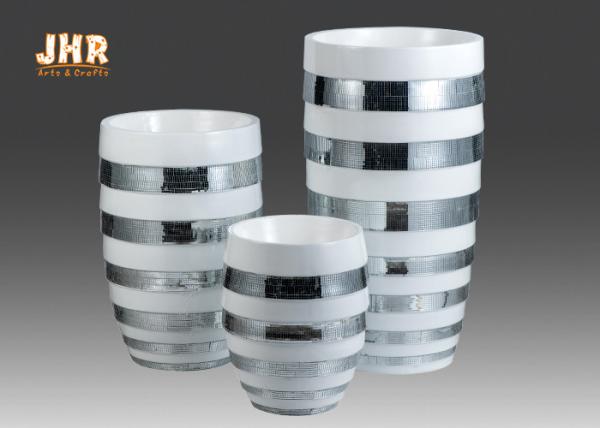 Resin Fiberglass Flower Pots Trumpet Shape Lightweight