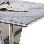 Small Rectangle 130x90x75cm SS Dining Tables Artifial Grey Marble Top For