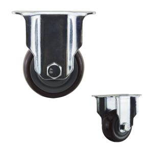 China WBD 75mm Diameter Red Wheel Fixed PU Medium Duty Casters factory