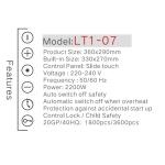 2200w 60Hz Crystal Glass Single Ceramic Cooktop