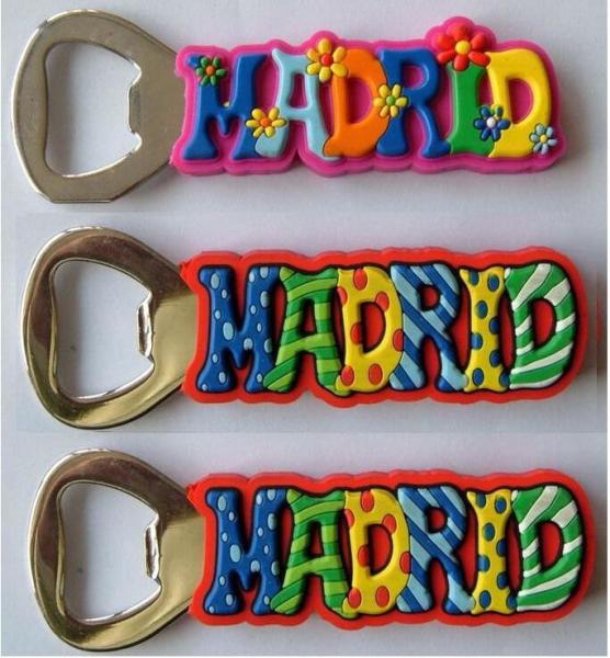 Cheap Wholesale MADRID Silicone Beer Bottle Opener / 3D Rubber Cover Beer Cap