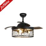 42 Inches Farmhouse Bedroom Invisible Ceiling Fan With Lights And Remote Control