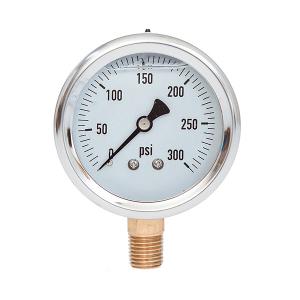 China Oil Filled Vacuum 300 Psi Liquid Filled Pressure Gauges 63MM 2.5'' 1/4'' BSP factory