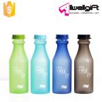 Protective Plastic Wide Mouth Lid Leakproof Reusable Glass Water Bottles BPA