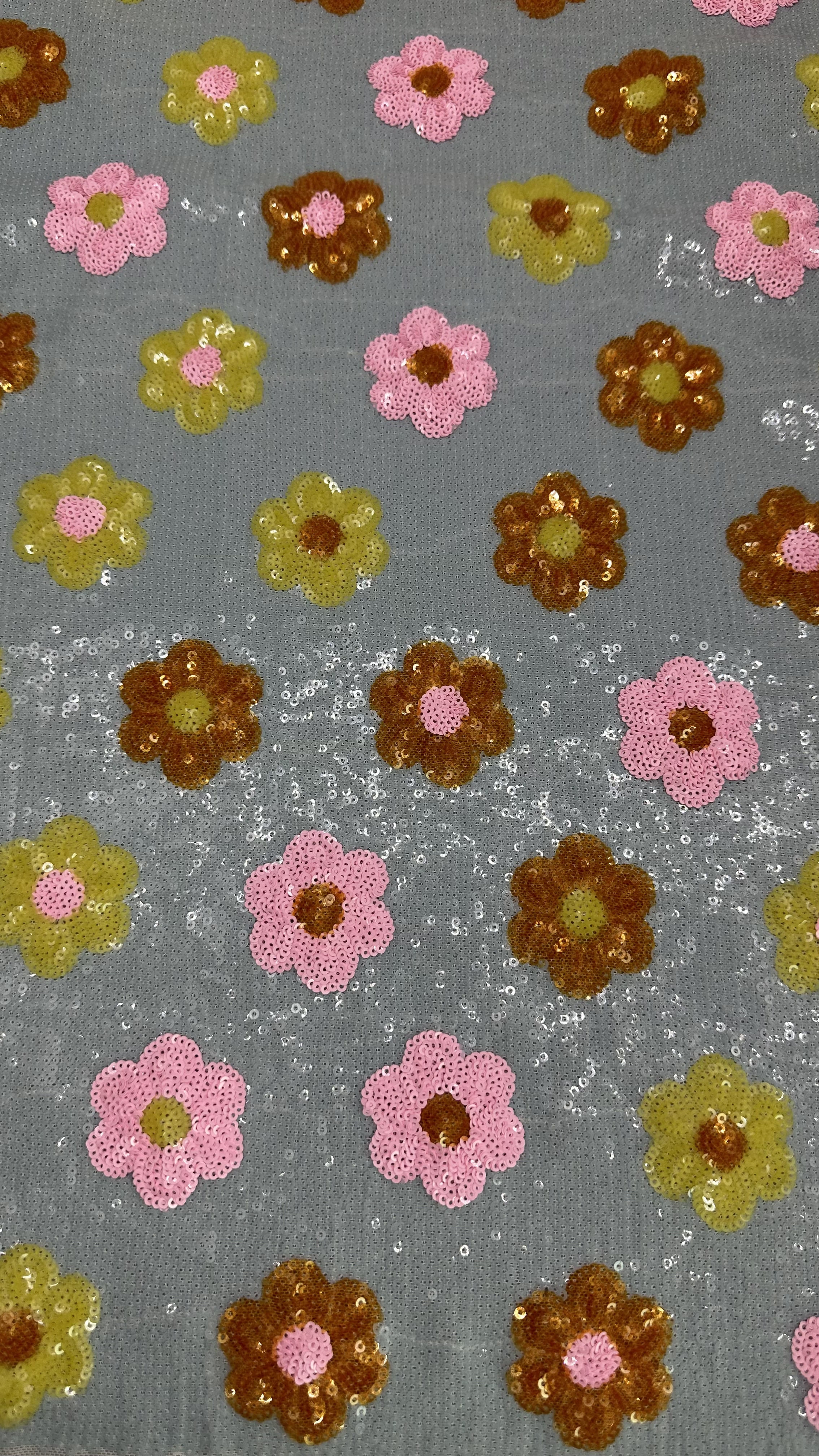 3D Floral Lace Sequin Luxury Fabric For Gowns Intricate Embroidery With Subtle Sparkle