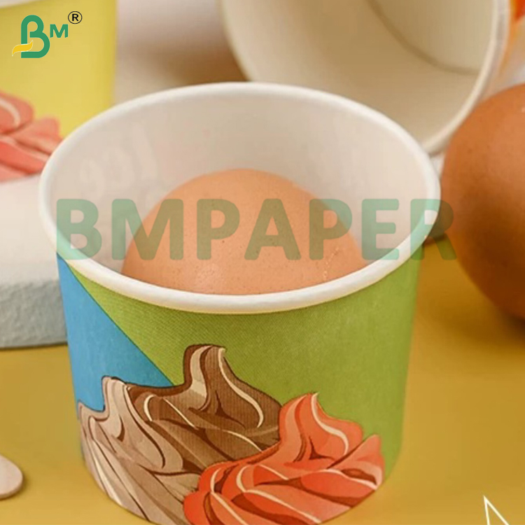 240gsm+15gsm High Strength Glossy Paper Bowl Paper For Hot Drink Hot Food Packaging Bowl