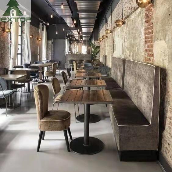 Whole Hotel Restaurant Furniture Fabric Leather L Shape Corner Booth Sofa Set