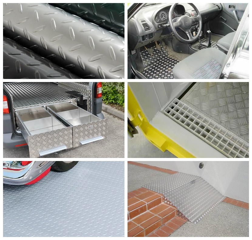 1050 1060 5 Bar Aluminum Diamond Plate For Bus Subway Floor Anodized