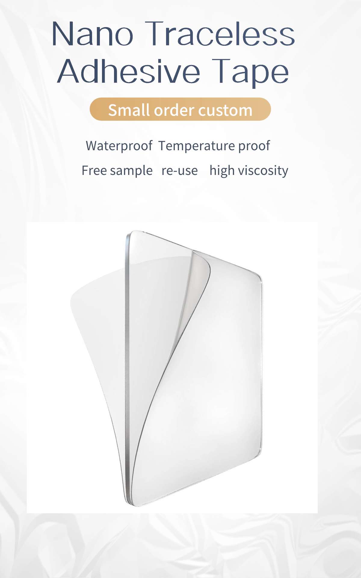 Strong Adhesive Nano Tape for No Printing Design and 0.25/0.5/0.8/1/1.5/2mm Thickness