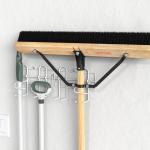 Door Or Wall Mount Mop And Broom Holder White Metal Steel