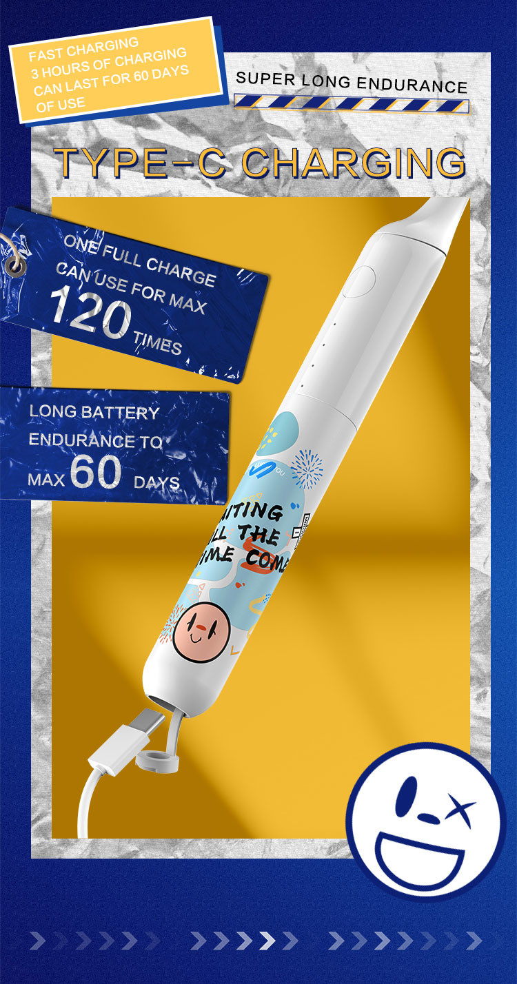 Rechargeable Oral Care Electric Toothbrush IPX7 Waterproof For Adults Teens