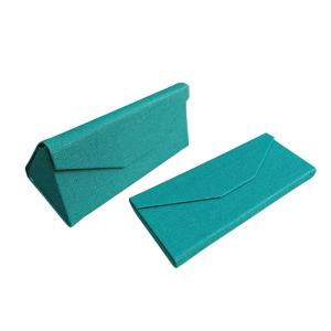 China Blue Magnet Closure Folding Triangle Eyeglasses Case Sunglasses Packaging Box factory