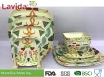 Customized pattern Big size Eco-friendly square Bamboo Fibre Dinner serving