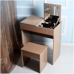 PVC Stool E1 MDF Modern Dressing Table EU Melamine With Mirrors