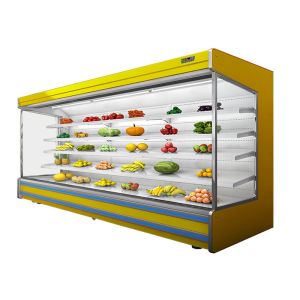 4 Layers Adjustable Multideck Open Chiller Fruit Display Fridge With Sliding
