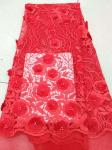 Floral Multi Colored Lace Fabric Beaded Embroidered Mesh Fabric For Fashion Show