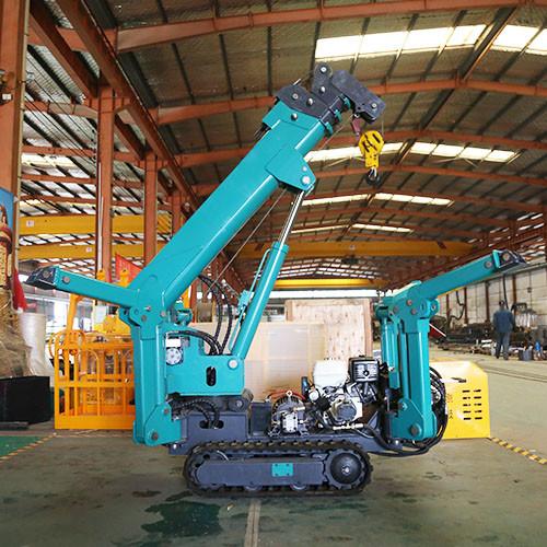 1.2t Mini Cranes 9.6kW Mobile Lift Hydraulic Spider Lifting Crawler Crane With