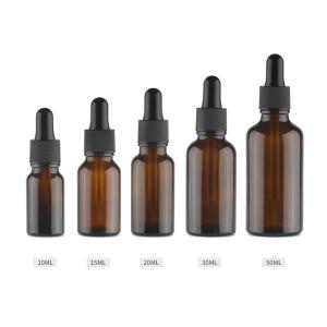 China Durable Essential Oil Diffuser Bottles , 30ml Amber Glass Bottle With Dropper on sale