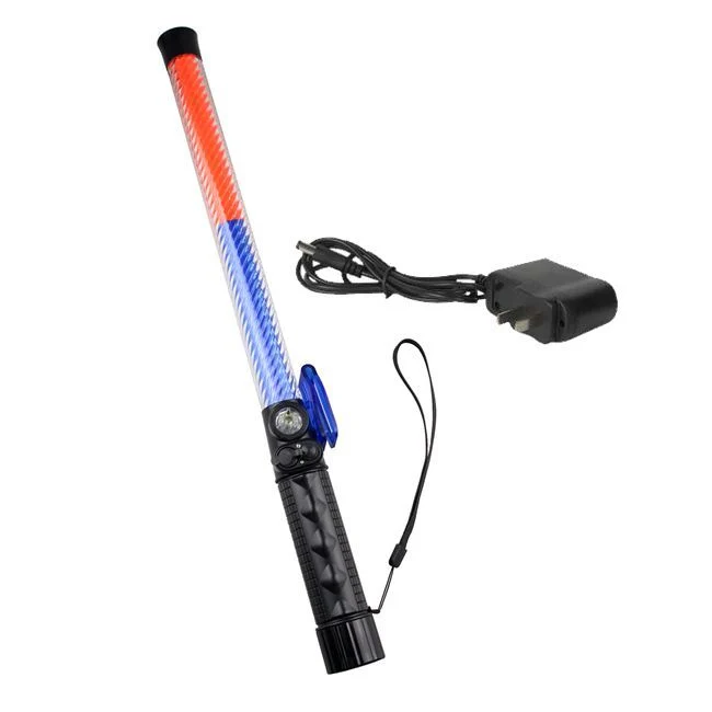 LED Plastic Emergency Flashing Traffic Safety Baton For Road Control Railway