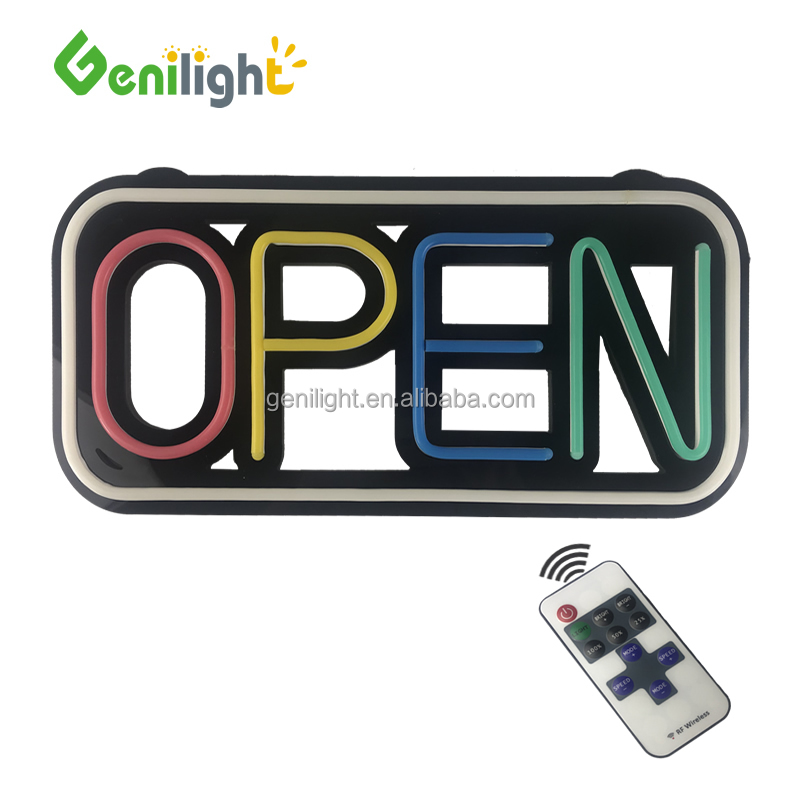 AC 110 V--240 V Voltage Multicolor LED Open Neon Sign with Power Supply and Custom Design