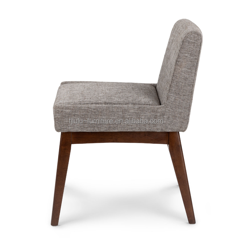 Mail Packing Nordic Modern Wood Structure Fabric Dining Chair For Restaurant Hotel Rubber Wood Frame