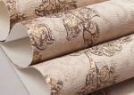 Khaki Color 3D Floral Wallpaper for Wall Decoration / PVC Wall Coverings