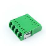 4 Ports Green LC APC Optic Fiber Adapter Earless Square Coupler for FTTH