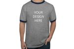 Size Men's T - Shirts Short Sleeve Splice Rib Cuff / Cotton Casual Mens Apparel