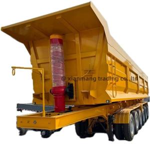 China Heavy Duty Dump Semi Trailer And U Type 50/60 Tons Truck Trailer Tandem Hydraulic Tipping Box Tipper Trailer For Sale factory