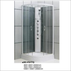 China Tempered Glass Bathroom Shower Room , Corner Free Standing Shower Stall factory