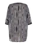 Breathable Round Neck Fashion Ladies Abstract Print Blouse For Summer Daily Wear