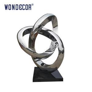 China Outdoor Stainless Steel Art Sculptures Garden Abstract Twisted Ring factory
