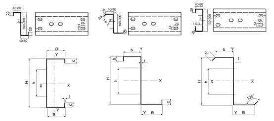 2mm 20 Stations Cz Purlin Roll Forming Machine Gearbox Driven