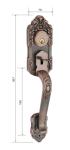 Classic Hexagonal Door Handle Yellow Bronze Room Door Lock Split Body Wood Door