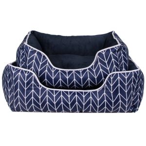 Linen Polyester Luxury Cat Dog Pet Bed Pet Bed Cushion Blue