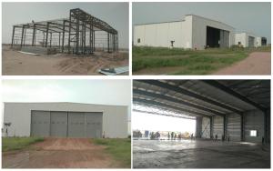 China Hurricane resistant high strength pre-engineered metal structure warehouse hangar factory