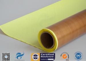 China Self - Adhesive Tapes Brown PTFE Coated Fiberglass Fabric Sticker 1000mm Width 50 Meter factory