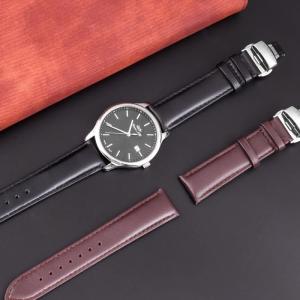 China 2 Piece 20mm Genuine Cow Leather Watch Strap Bands factory
