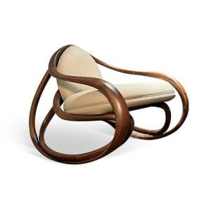 China Black Walnut Recliner Armchair Balcony Lazy Chair Leisure Solid Wood Chair factory